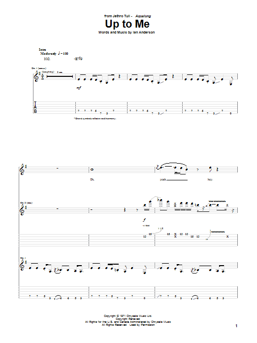 Produktgalerie: Seite 1 von 1 Up To Me, Jethro Tull, Gitarre