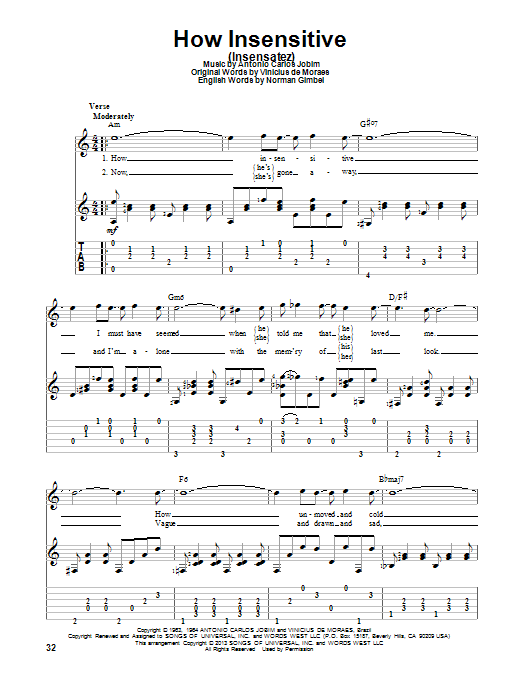 Produktgalerie: Seite 1 von 1 How Insensitive (Insensatez), Antonio Carlos Jobim, Gitarre