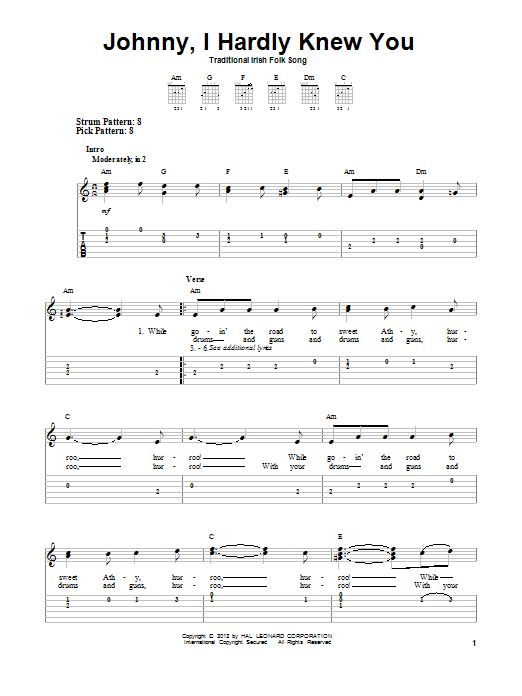 Product gallery: Page 1 of 1 Johnny, I Hardly Knew You, Traditional Irish Folk Song
