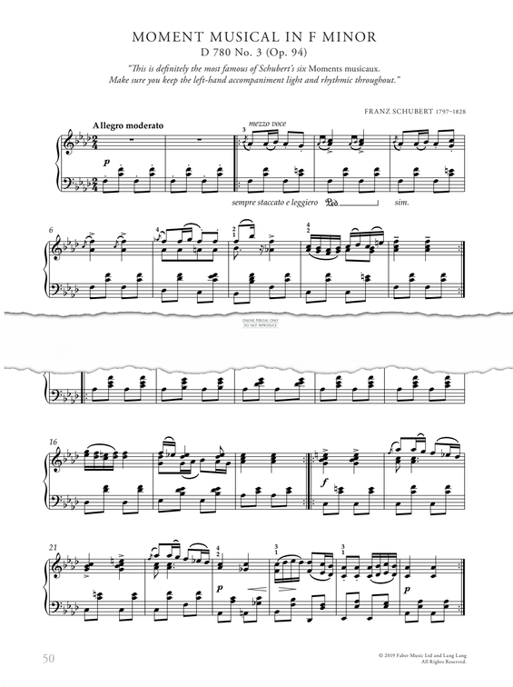 Produktgalerie: Seite 1 von 1 Moment Musical In F Minor Op.94 No.3 (D.780), Franz Schubert, Klavier