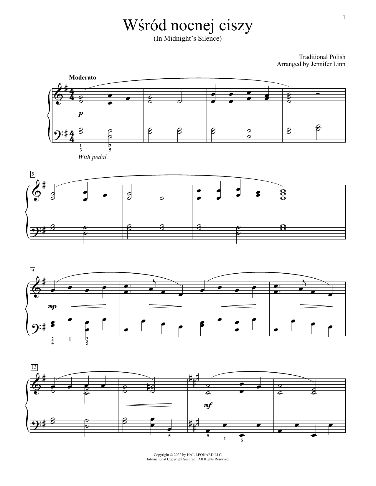 Product picture to: Wsrod Nocnej Ciszy (arr. Jennifer Linn)