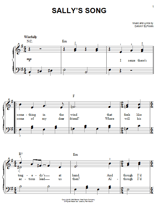 Produktbild zu: Sally's Song (from The Nightmare Before Christmas)
