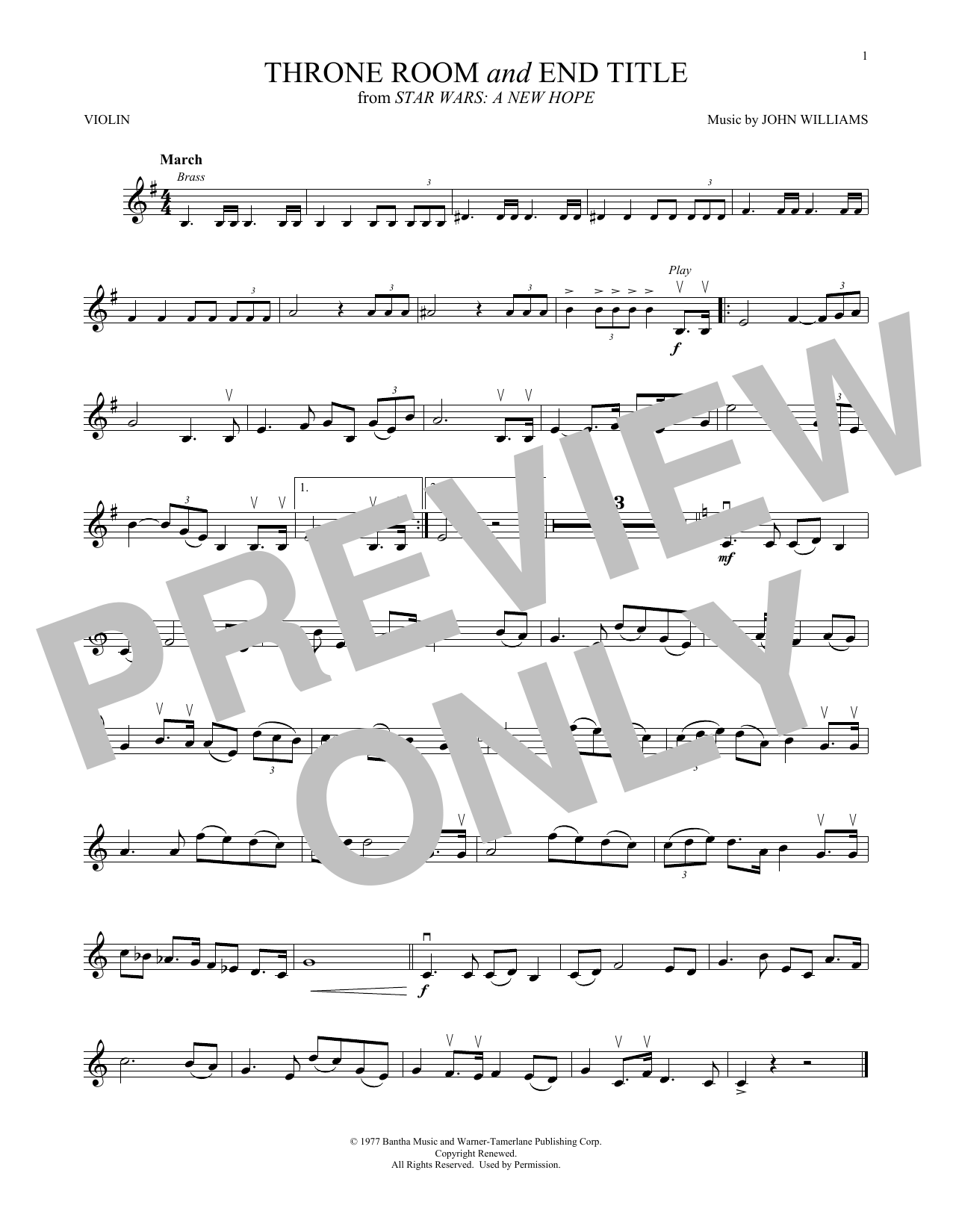 Product gallery: Page 1 of 1 Throne Room and End Title (from Star Wars: A New Hope), John Williams