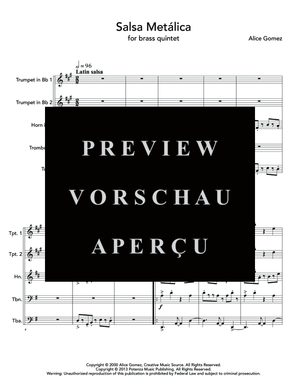 Produktgalerie: Seite 5 von 11 Salsa Metalica, , (Blechbläser Quintett)