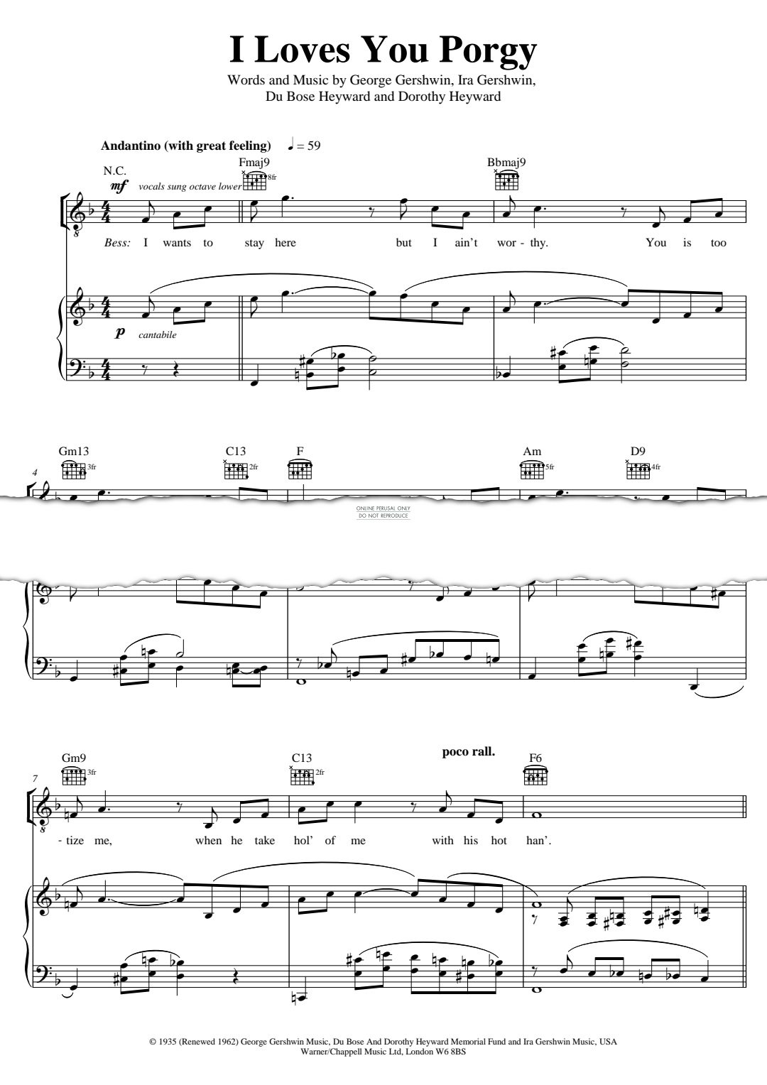 Product picture to: I Loves You, Porgy (from PORGY AND BESS®)
