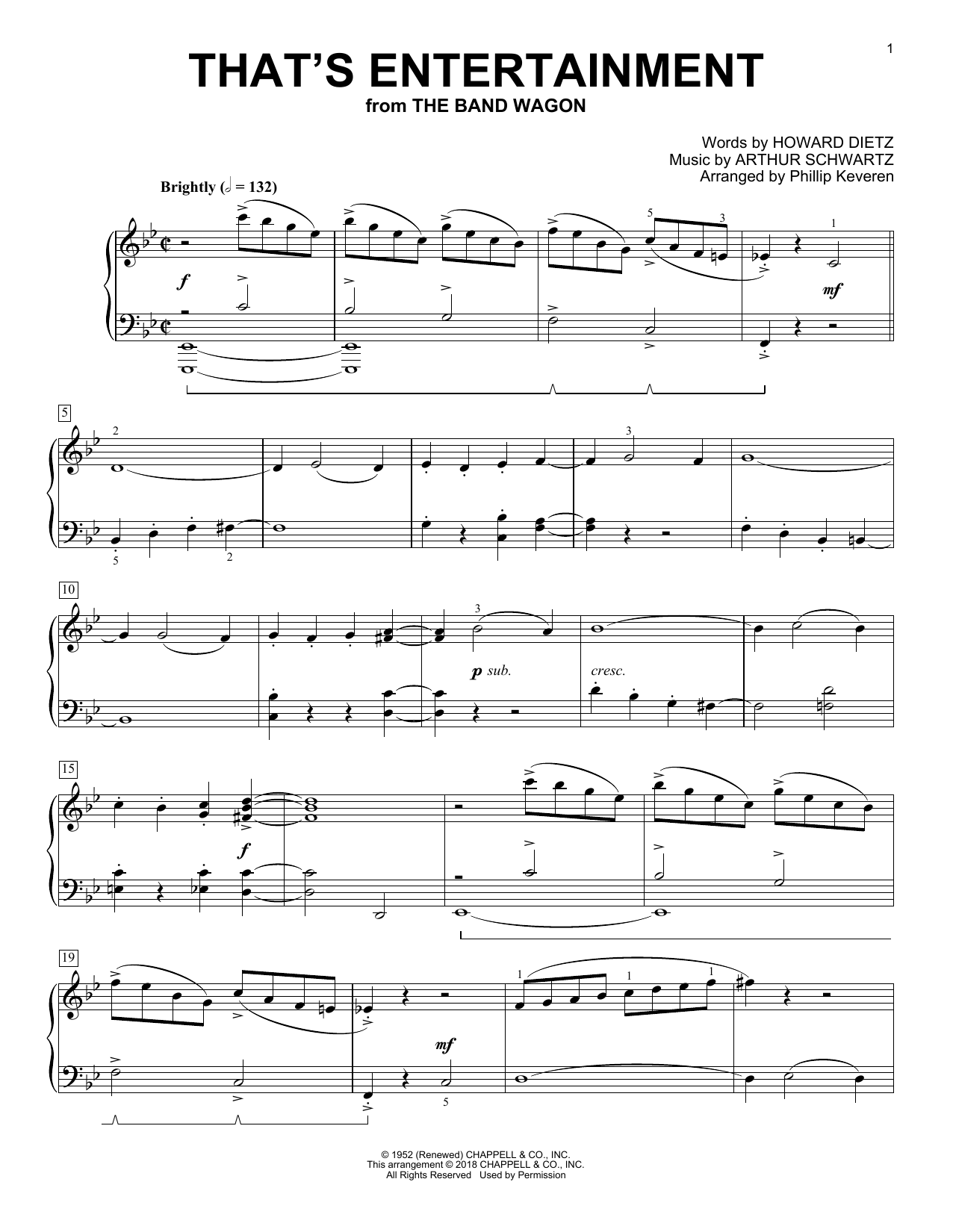 Product gallery: Page 1 of 1 That's Entertainment (arr. Phillip Keveren), Arthur Schwartz