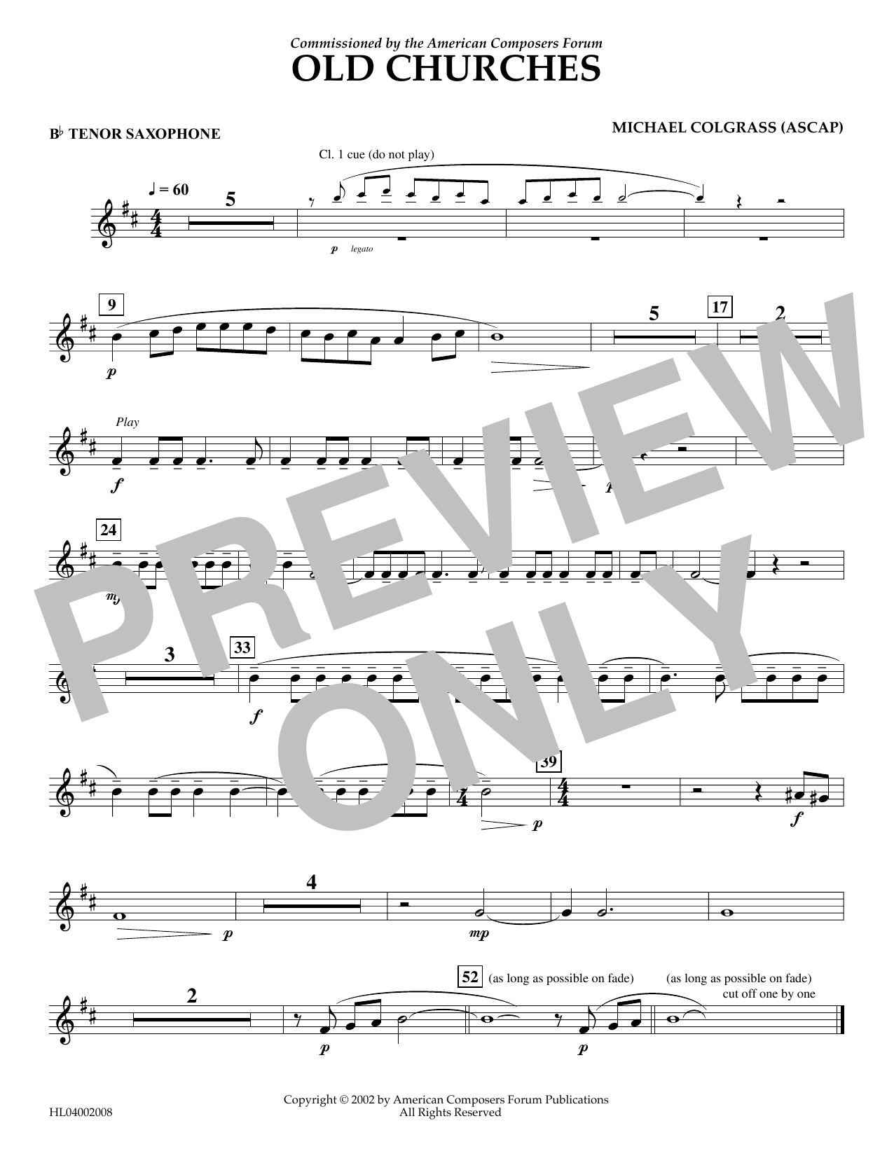 Produktbild zu: Old Churches - Bb Tenor Saxophone