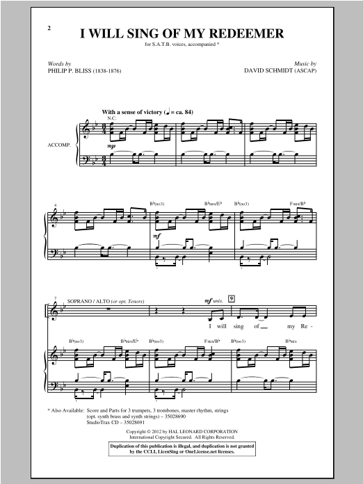 Product picture to: I Will Sing Of My Redeemer