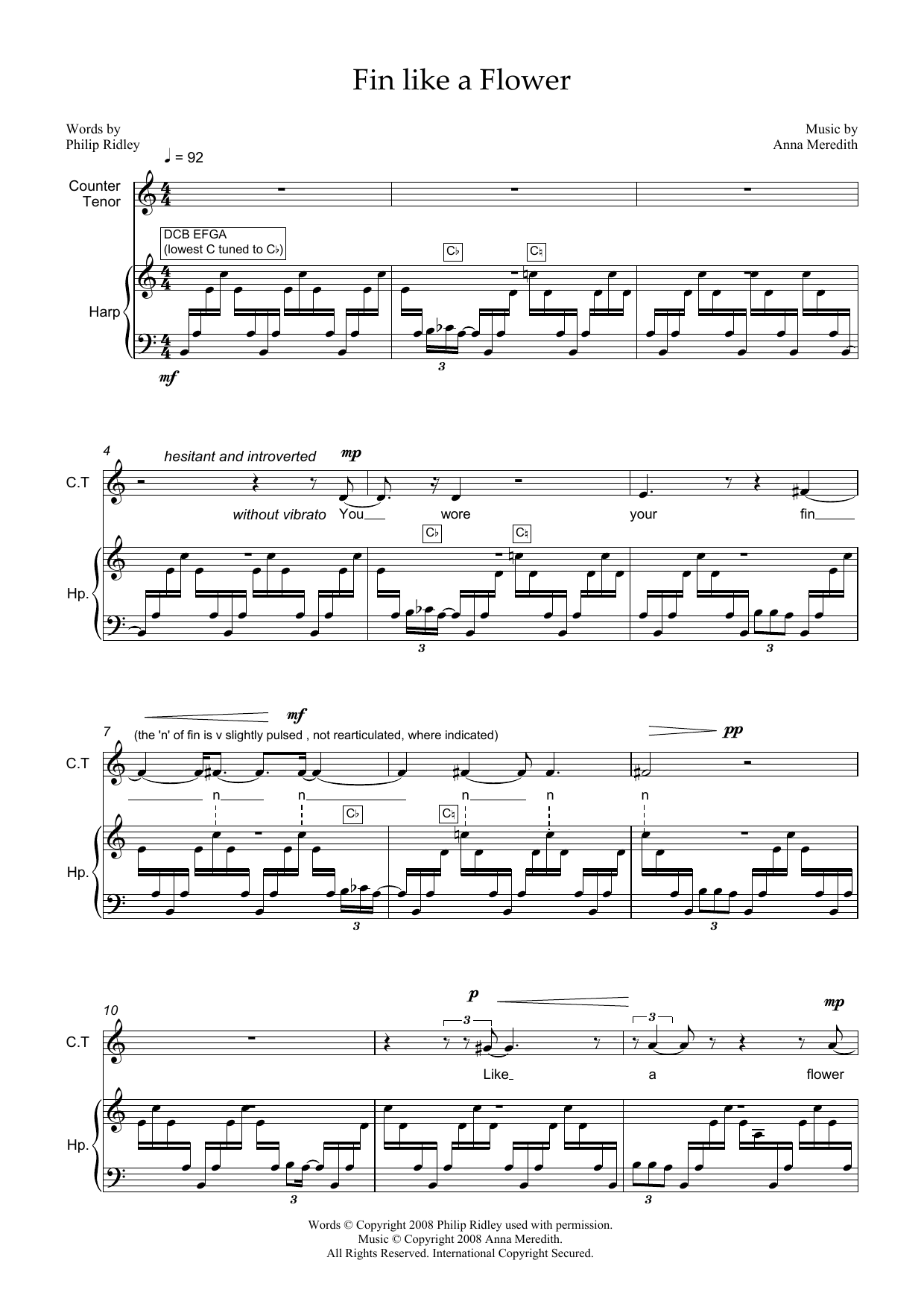 Produktbild zu: Fin like a Flower (for counter-tenor and harp)