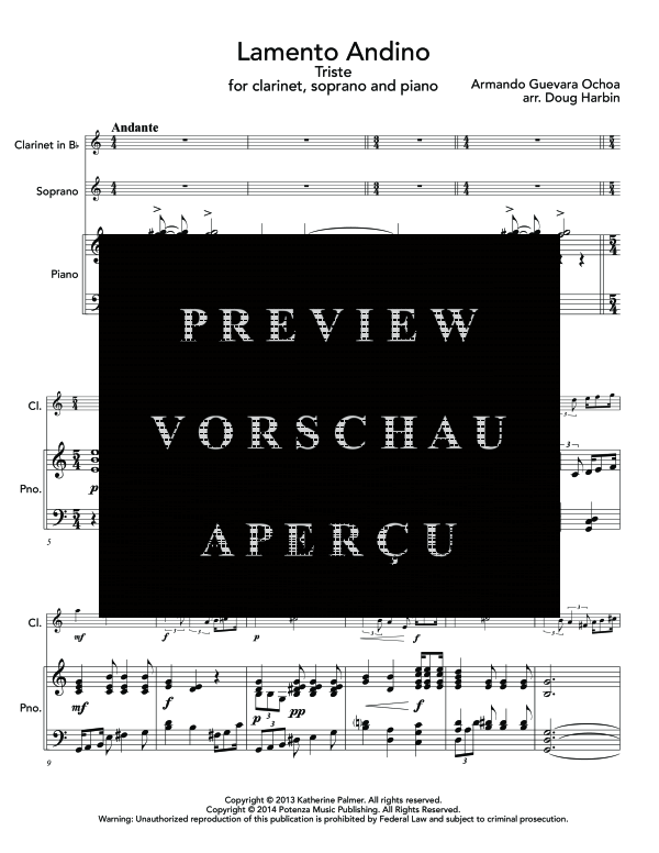 Produktgalerie: Seite 5 von 11 Lamento Andino, , (Trio Sopran, Klarinette und Klavier)