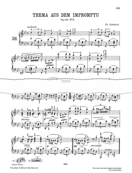 Produktgalerie: Seite 1 von 1 Theme from Impromptu op.142.3 D 935.3, Franz Schubert, Klavier