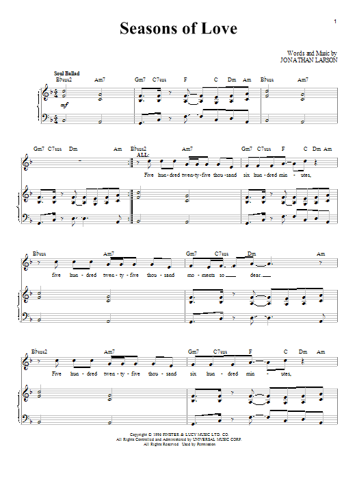 Produktbild zu: Seasons Of Love (from Rent)