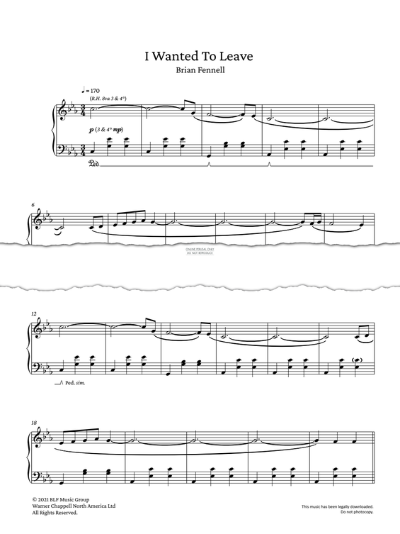Produktgalerie: Seite 1 von 1 I Wanted To Leave, Brian Fennell, Klavier