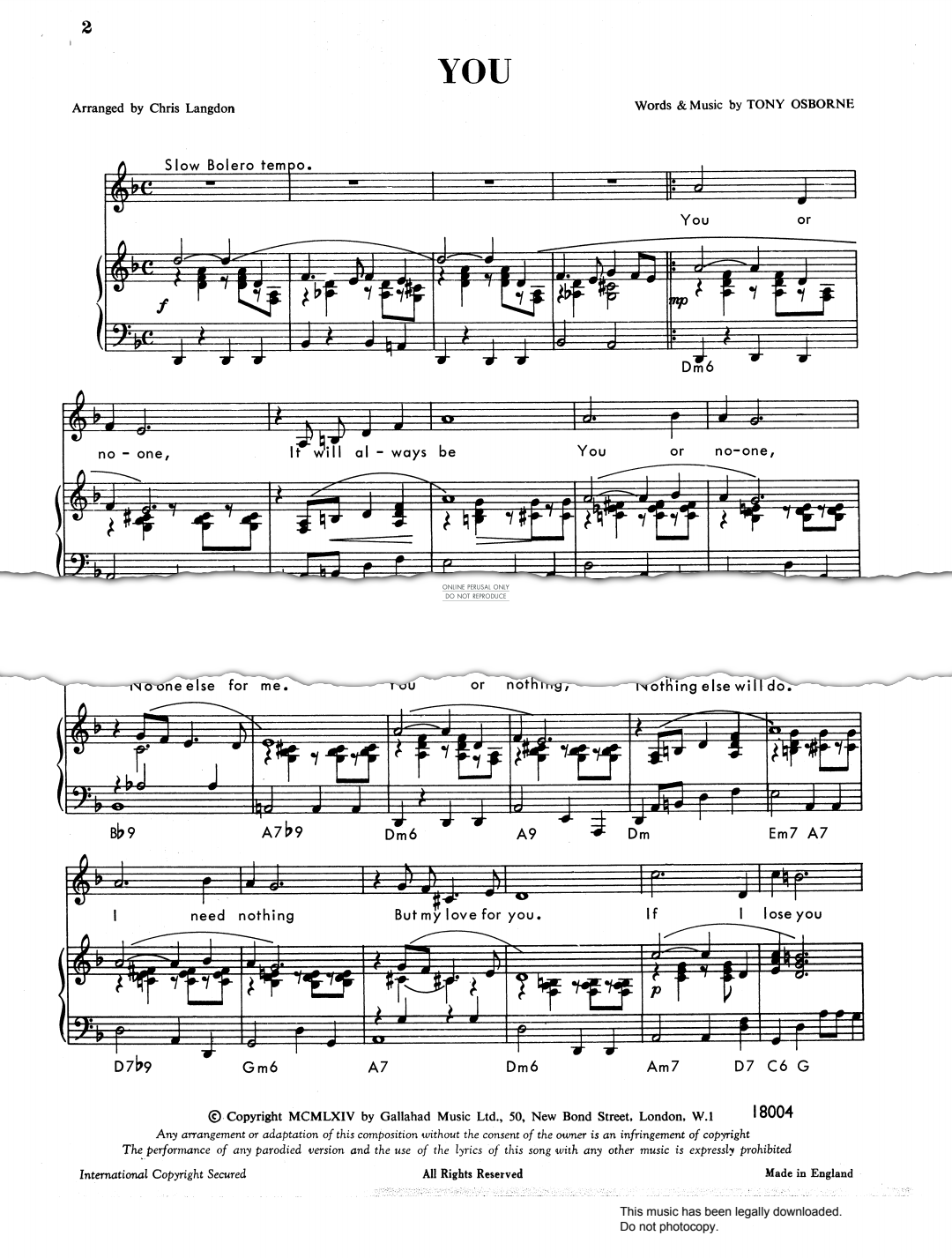 Product gallery: Page 1 of 1 You, Shirley Bassey