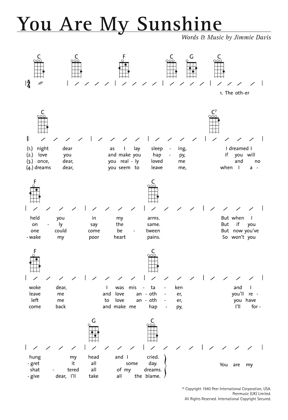 Product gallery: Page 1 of 1 You Are My Sunshine, Jimmie Davis