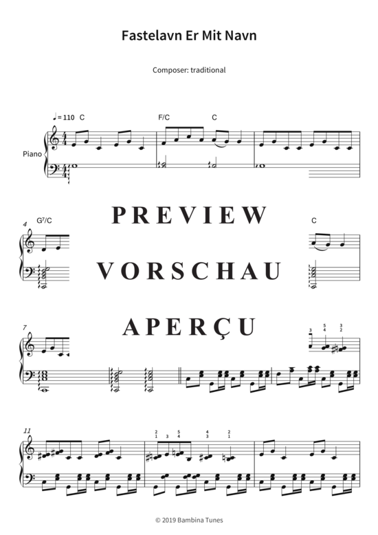 Produktgalerie: Seite 4 von 5 Fastelavn Er Mit Navn , , Klavier Solo
