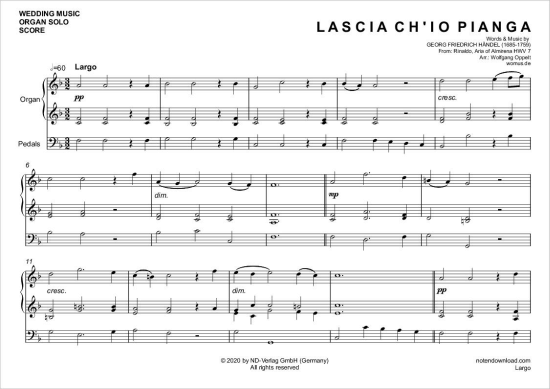 gallery: Largo (Rinaldo: Arie der Almirena) , ,  (Orgel Solo)