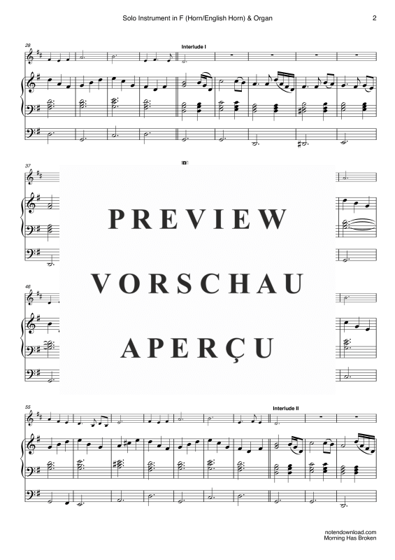 gallery: Morning Has Broken, Stevens, Cat, (Solo Instrument in F: Horn, Englischhorn, Tuba und Orgel)