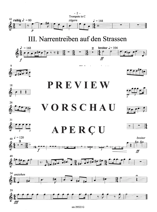 Product gallery: Page 3 of 4 Narrenleben , , (Suite for trumpet + ensemble) Trumpet