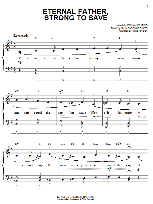 Produktgalerie: Seite 1 von 1 Eternal Father, Strong To Save, William Whiting, Klavier