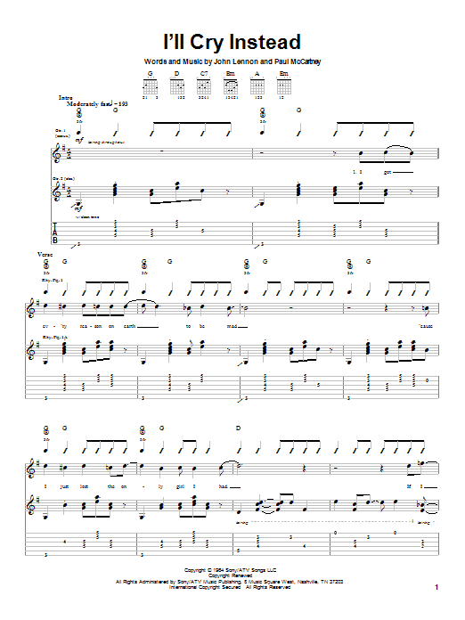 Product gallery: Page 1 of 1 I'll Cry Instead, The Beatles