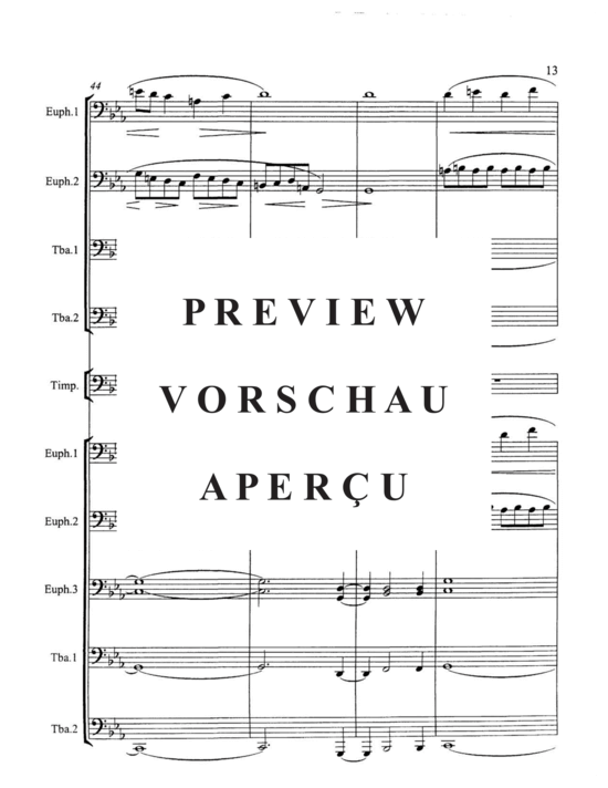 Produktgalerie: Seite 15 von 21 Fanfare and Song , , (Tuba Ensemble für SoloTuba Quartett EETT, Pauken + Tuba Quintett)