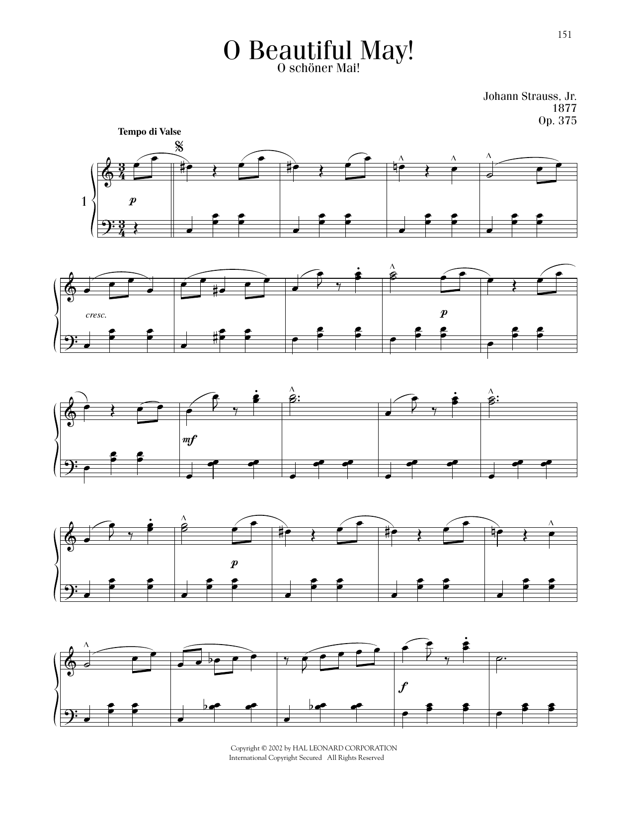 Product picture to: O Beautiful May!, Op. 375