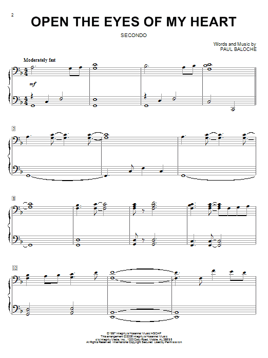 Produktgalerie: Seite 1 von 1 Open The Eyes Of My Heart, Paul Baloche, Klavier