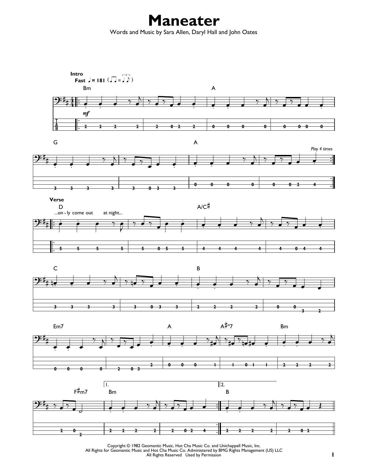 Produktgalerie: Seite 1 von 1 Maneater, Hall & Oates, E-Bass, Gitarre