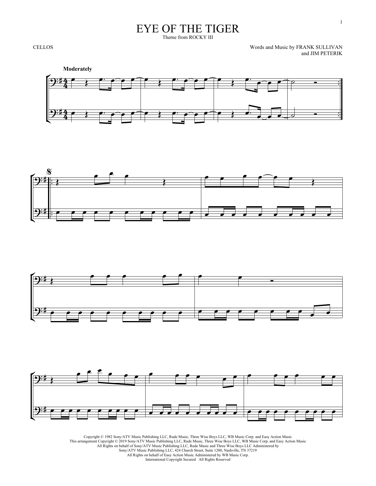 Produktgalerie: Seite 1 von 1 Eye Of The Tiger, Survivor, Violoncello