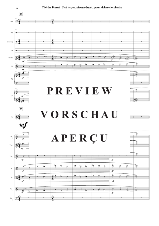 Product gallery: Page 14 of 21 Seul Tes Yeux Demeur&egrave rent , , (violin solo + orchestra) score only