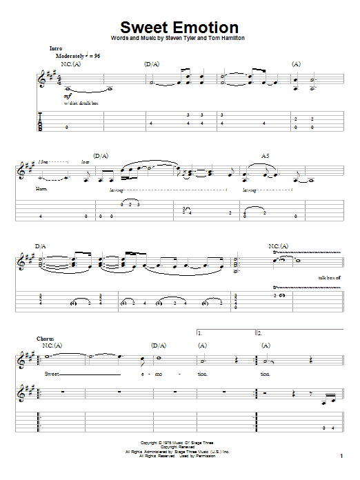 Produktgalerie: Seite 1 von 1 Sweet Emotion, Aerosmith, Gitarre