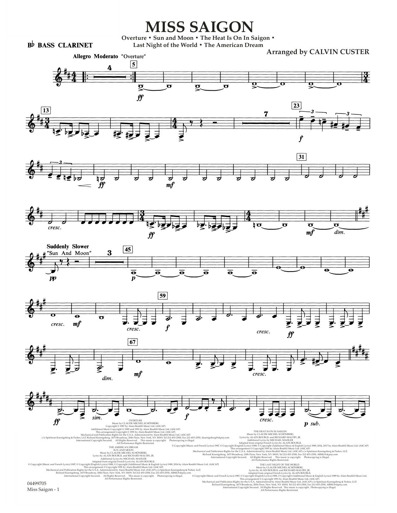 Produktbild zu: Miss Saigon (arr. Calvin Custer) - Bb Bass Clarinet