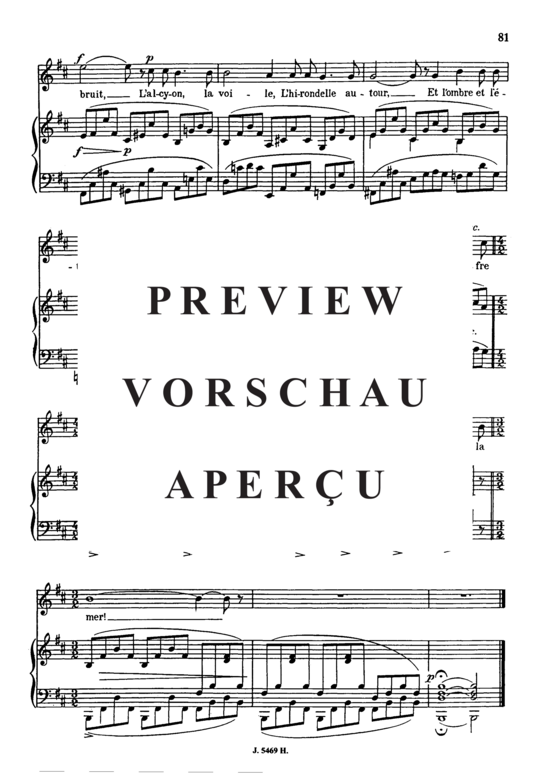 Product gallery: Page 6 of 6 La fleur qui va sur l'eau Op.85 No.2, , Medium Voice and Piano