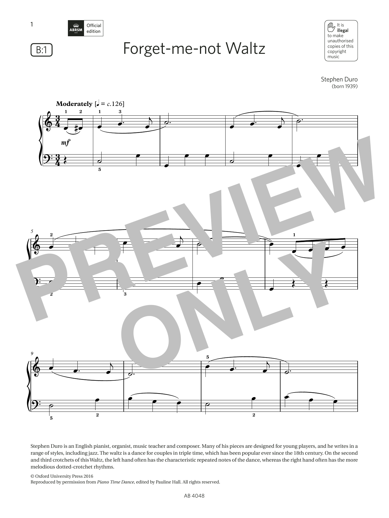 Produktbild zu: Forget-me-not Waltz (Grade 2, list B1, from the ABRSM Piano Syllabus 2023 & 2024)