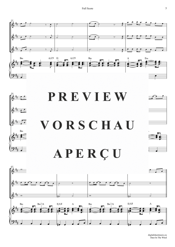 Product gallery: Page 6 of 11 Dust In The Wind, Kansas, (flute trio + piano)