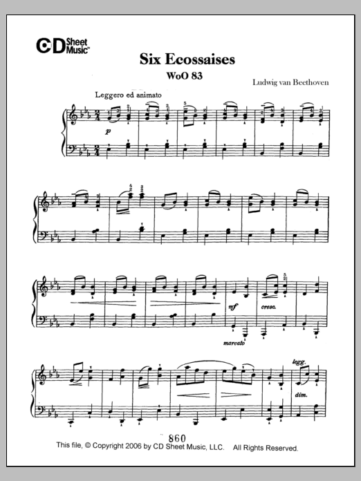 Produktbild zu:  Ecossaises (6), Woo 83 - Ludwig van Beethoven