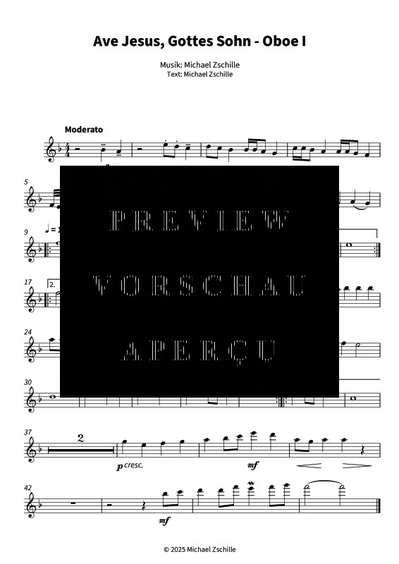 gallery: Ave Jesus, Gottes Sohn, , (oboe single part)