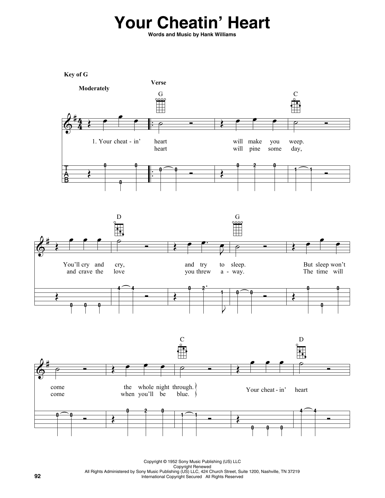 Product gallery: Page 1 of 1 Your Cheatin' Heart (arr. Fred Sokolow), Hank Williams