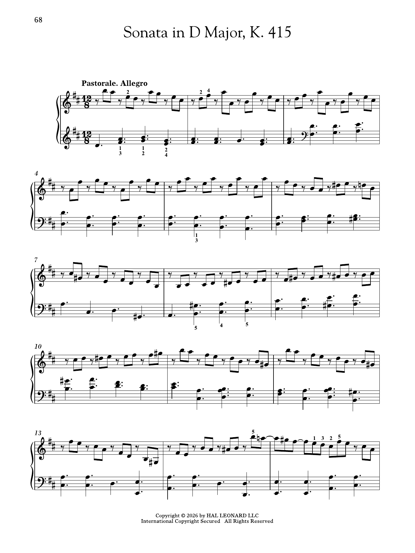 Produktgalerie: Seite 1 von 1 Sonata In D Major, K. 415, Domenico Scarlatti, Klavier