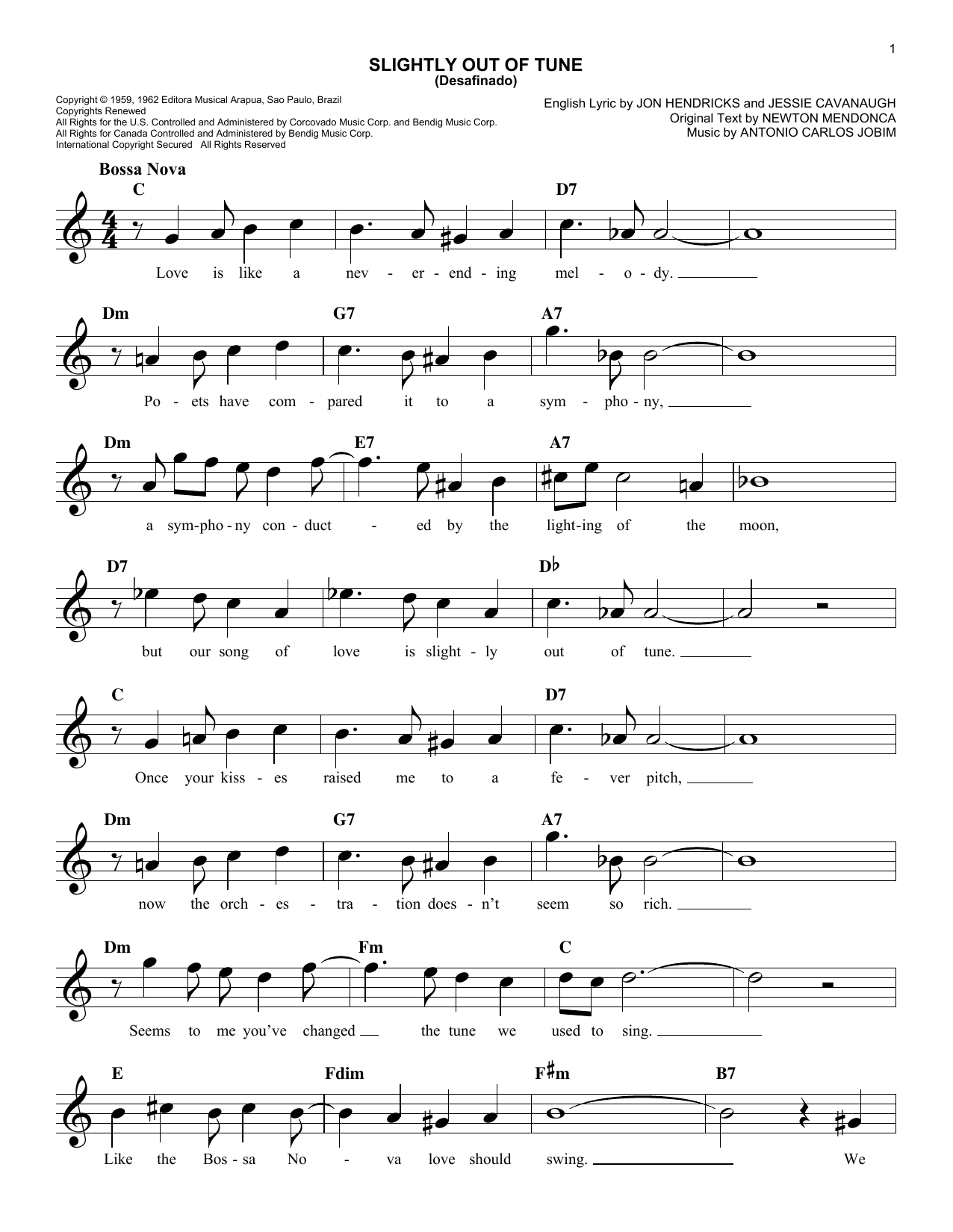 Product picture to: Slightly Out Of Tune (Desafinado)