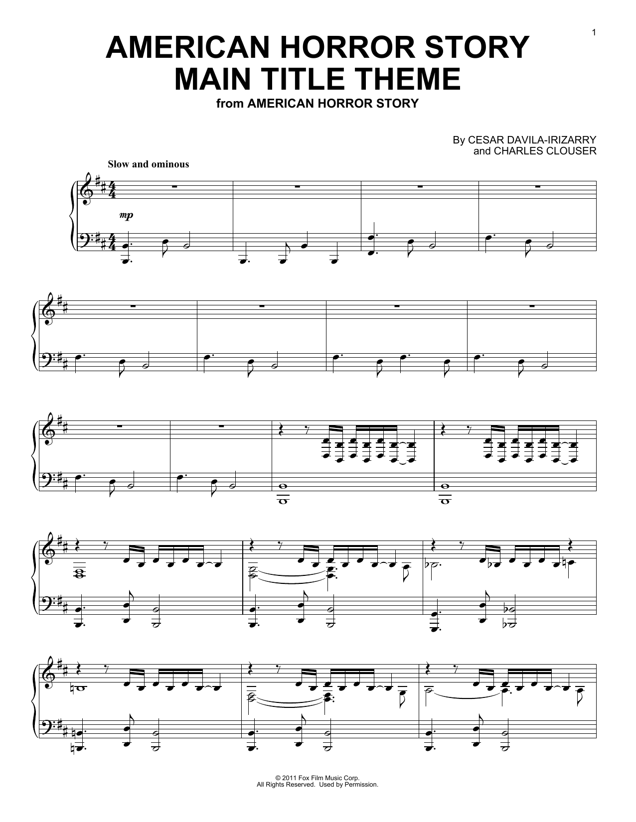Product picture to: American Horror Story (Main Title Theme)