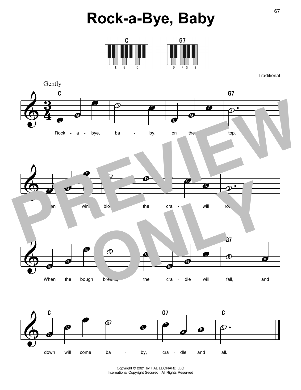 Produktgalerie: Seite 1 von 1 Rock-A-Bye, Baby, Traditional, Klavier