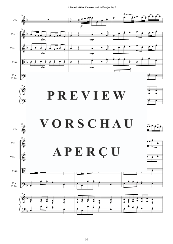 Product gallery: Page 11 of 11 Concerto No.9 in F-Dur Op.7, , Solo Oboe, String Ensemble, and Harpsichord (B.C.)