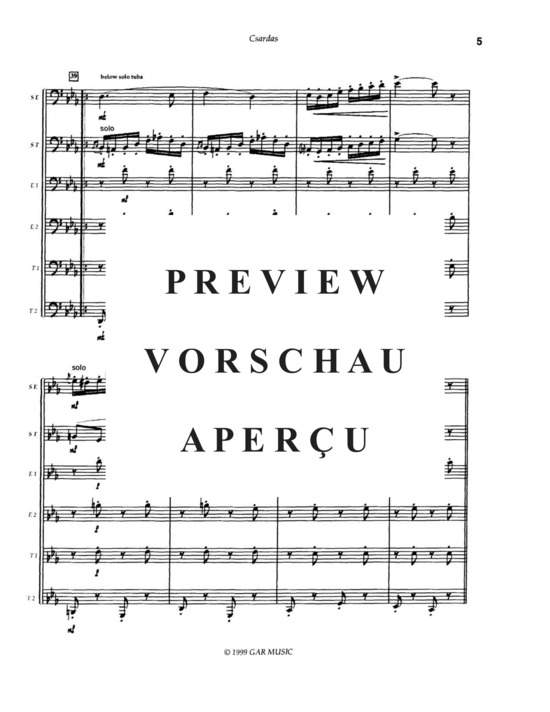 Produktgalerie: Seite 7 von 21 Csardas , , (Tuba Quatett + Euphonium Solo + Tuba Solo)