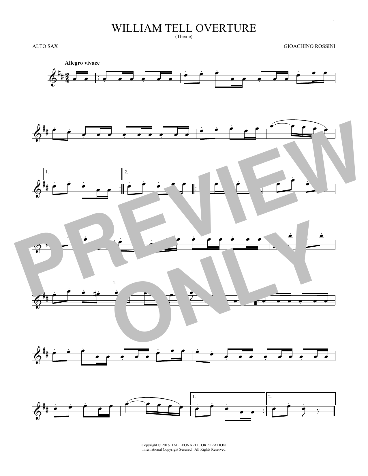 Product gallery: Page 1 of 1 William Tell Overture, G. Rossini