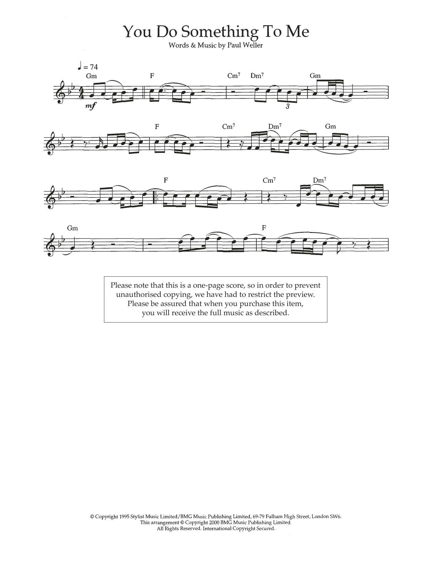 Product gallery: Page 1 of 1 You Do Something To Me, Paul Weller