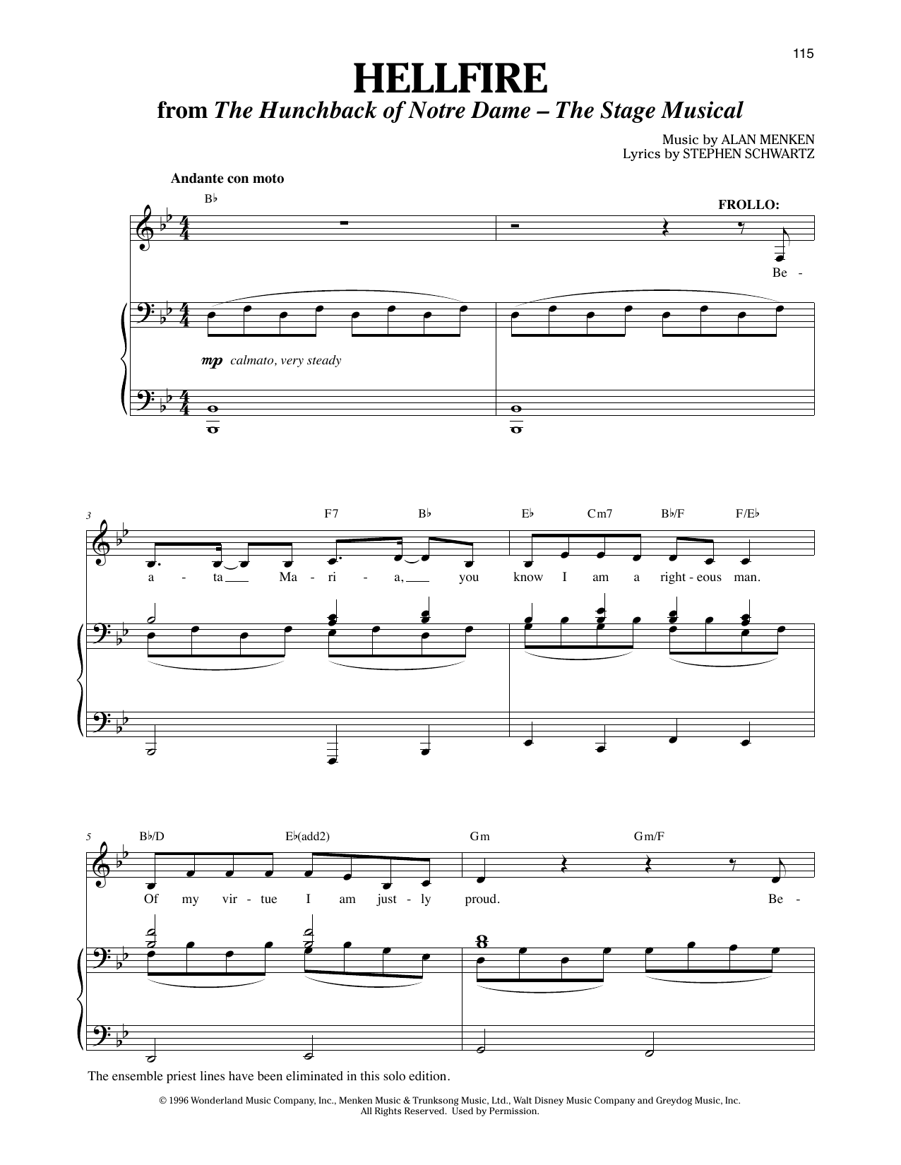 Produktbild zu: Hellfire [Solo version] (from The Hunchback Of Notre Dame: A New Musical)