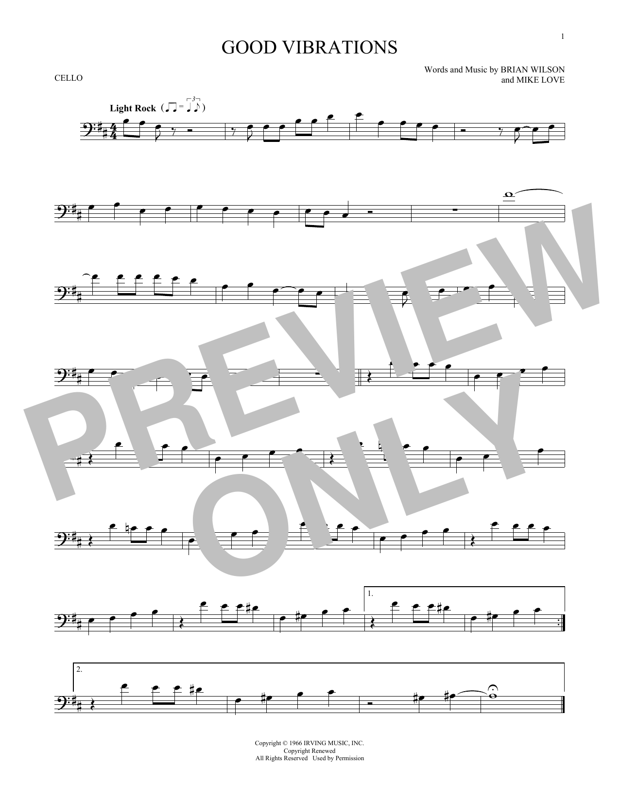 Produktgalerie: Seite 1 von 1 Good Vibrations, The Beach Boys, Violoncello