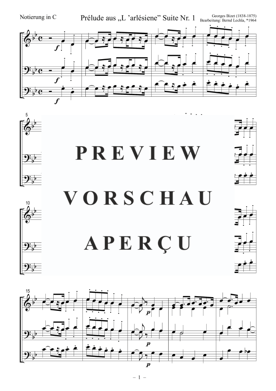 Produktgalerie: Seite 2 von 11 Prélude aus L'Arlésienne Suite Nr. 1, , Posaunenchor